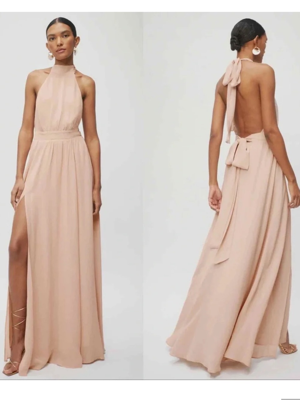 Reformation Andee Halter Backless Maxi Dress